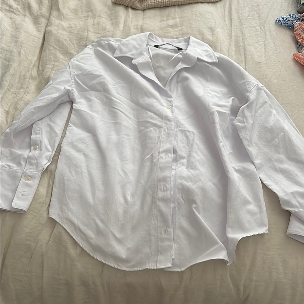 Zara oversized poplin top NWOT